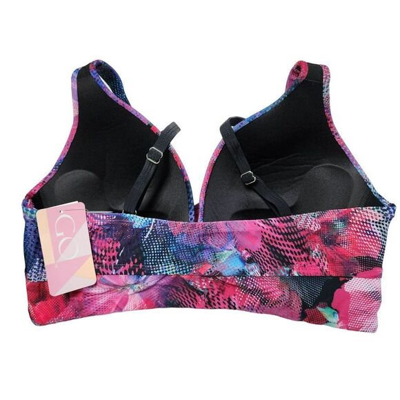 Go by Gossip Floral Molded Multicolor Bra Swim Bikini Top Size L - Picture 3 of 11